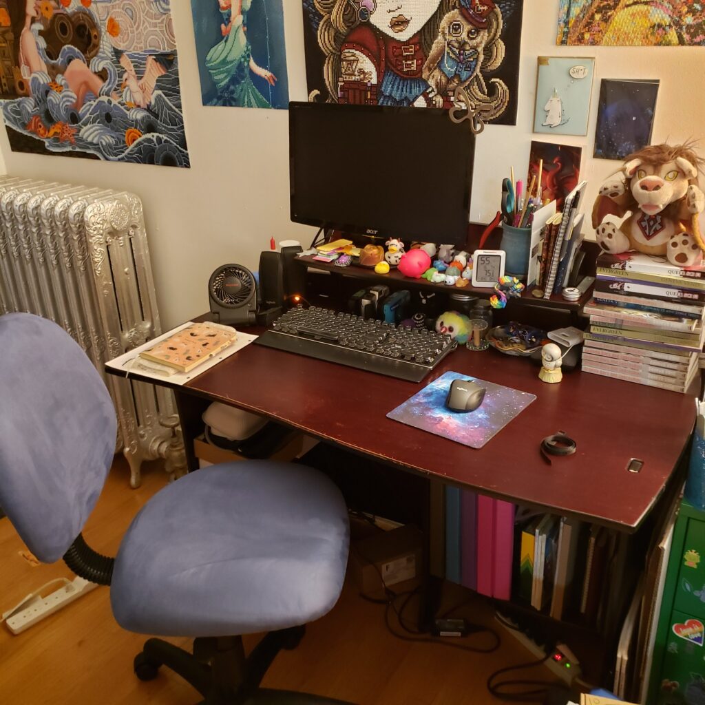 photo of my surprisingly tidy desk