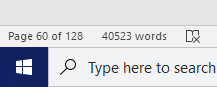 screenshot from a word document showing a page count of 128 and a word count of 40,523